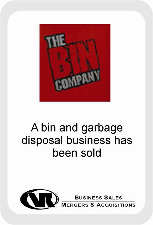 Bin and garbage disposal business sale